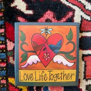 NEW STICKS STUDIO Wood Love Life Together Wall Art